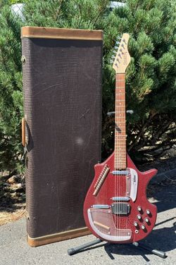 Jerry Jones Electric Sitar Red Crackle Guitar (A1G006533)