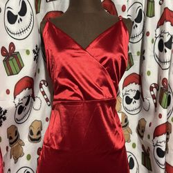 Satin Red Dress