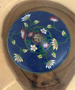 Vintage Chinese Cloisonné Floral Trinket Box