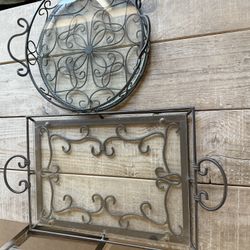 Two Metal Serving Trays