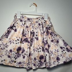 White & Purple Kids Flower Skirt - 4XL