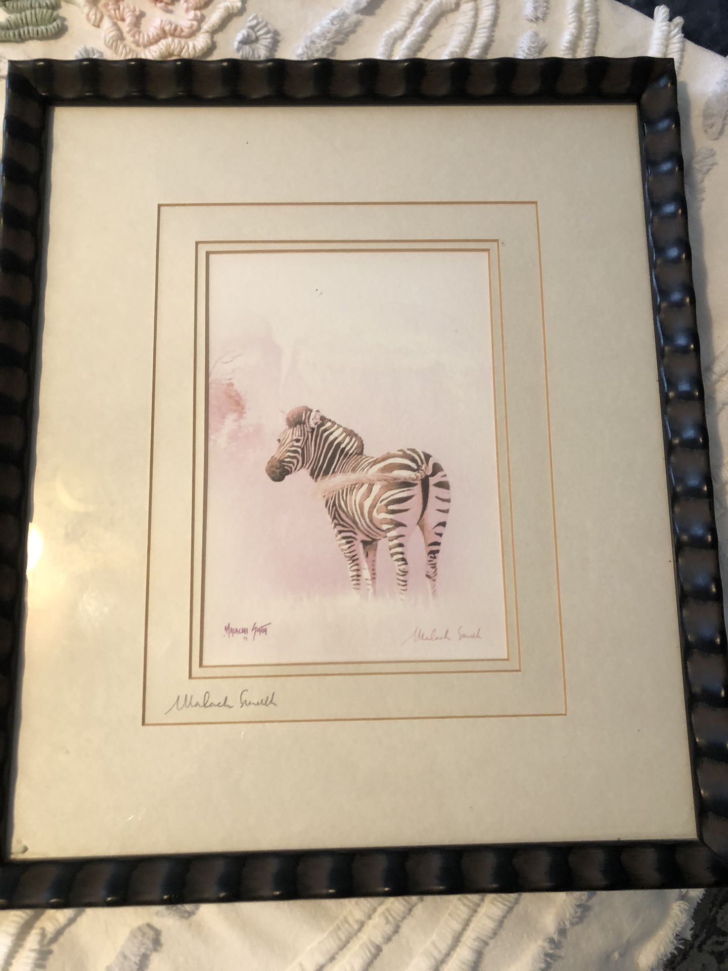 Malachi Smith Signed Print Called ( Lone Zebra)