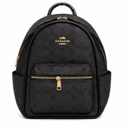 Coach Signature Backpack Black Gold Hardware