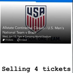 Tickets for Brazil vs USA Soccer. Friendly Game Before Copa America 