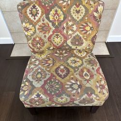 Three Floral Tiles print Darby Chairs With Cushions