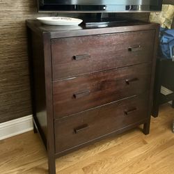 Espresso Wood Bedroom Dressers Set (2)