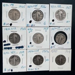 Mini Collection Of Standing Liberty Quarters 9 Different 