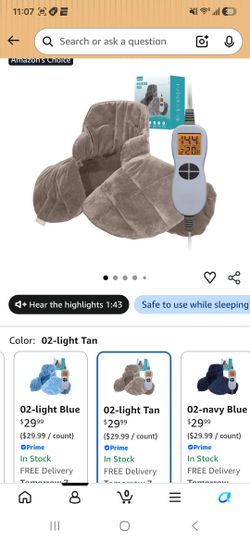 Weighted Neck&Shoulder Heating Pad, 2.5lbs with 12 Temperature Settings&Countdown Timer,Pain Relief for Neck/Shoulders/Menstrual Pain(Light Tan)