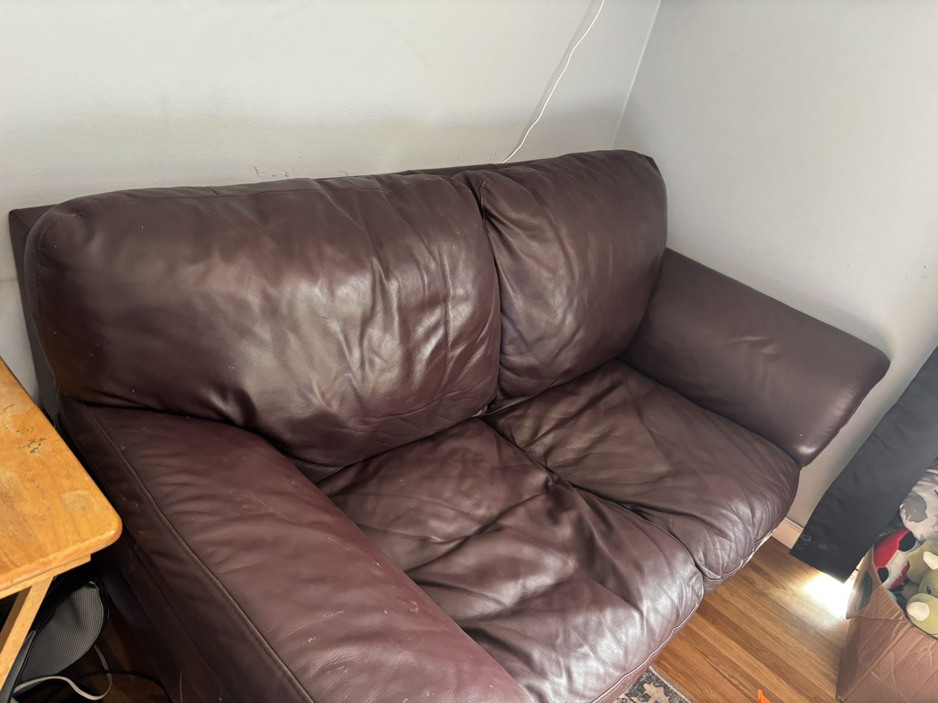 Comfy Cozy Leather Couch!