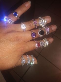 Silver all ring diffent sizes