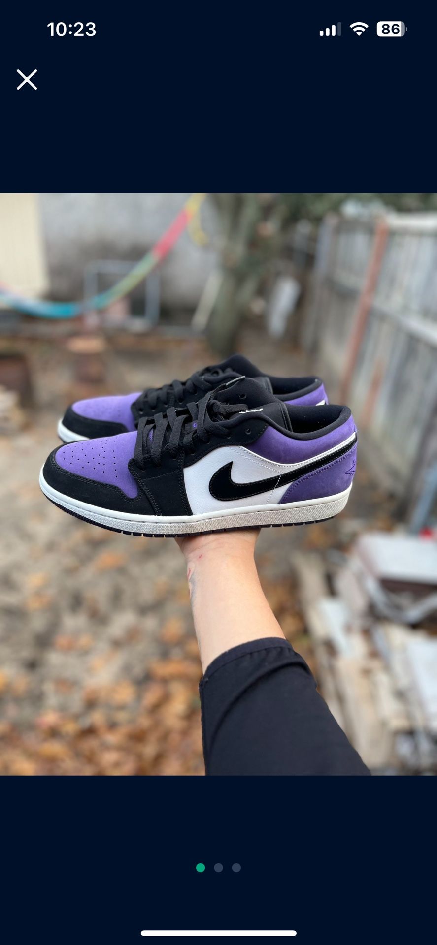 Jordan 1 Lows Court Purple 