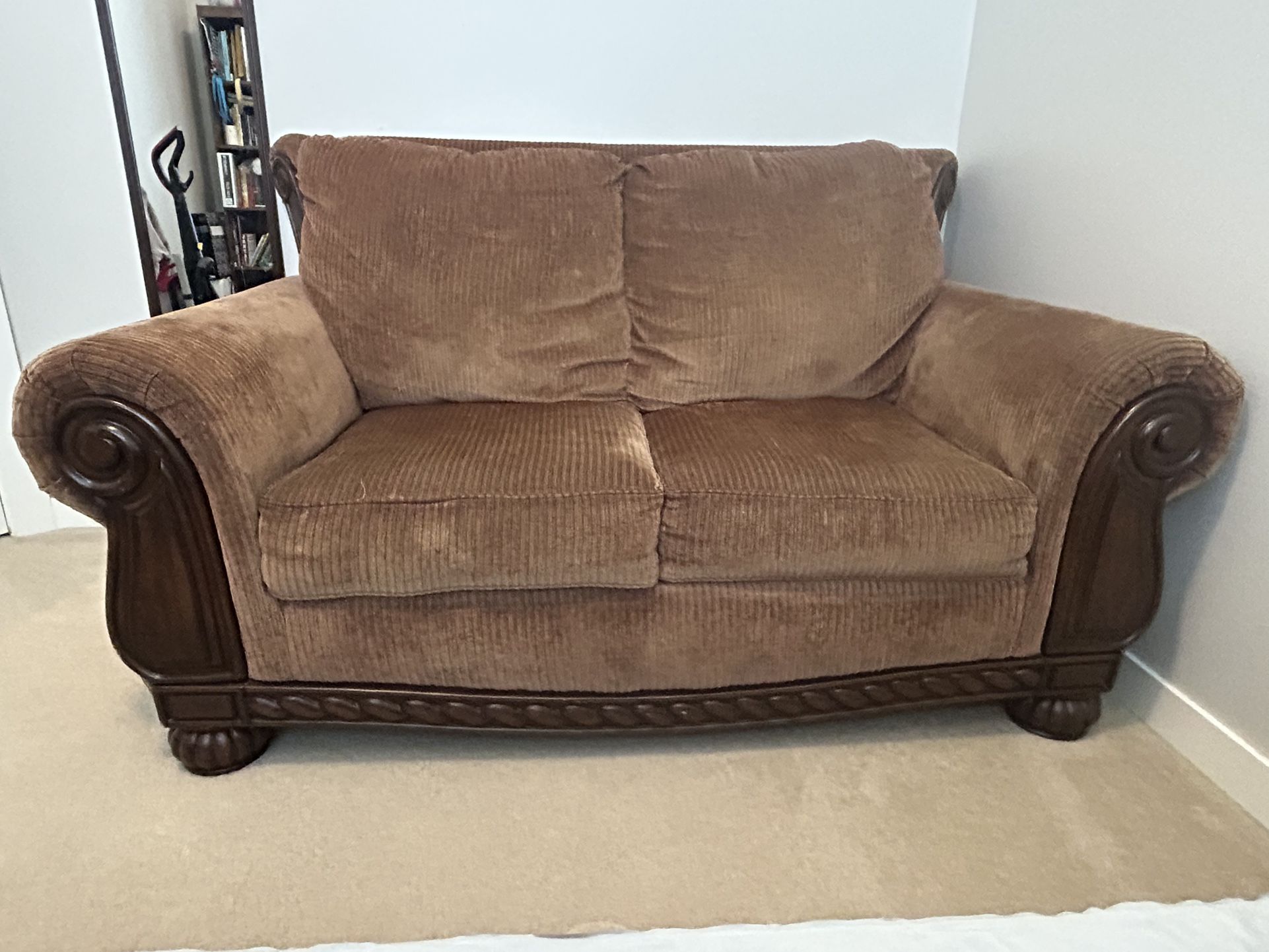 Great Condition -Brown Loveseat Couch 