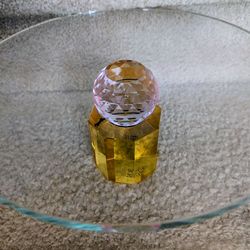 Crystal pedestal for the table beveled faceted base