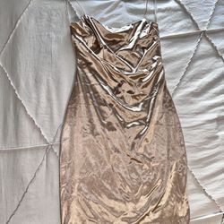 Gold Dress - Satin Material