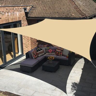 New In Box 10x13 Feet Sun Shade Rectangle Tan Or Terracotta Color