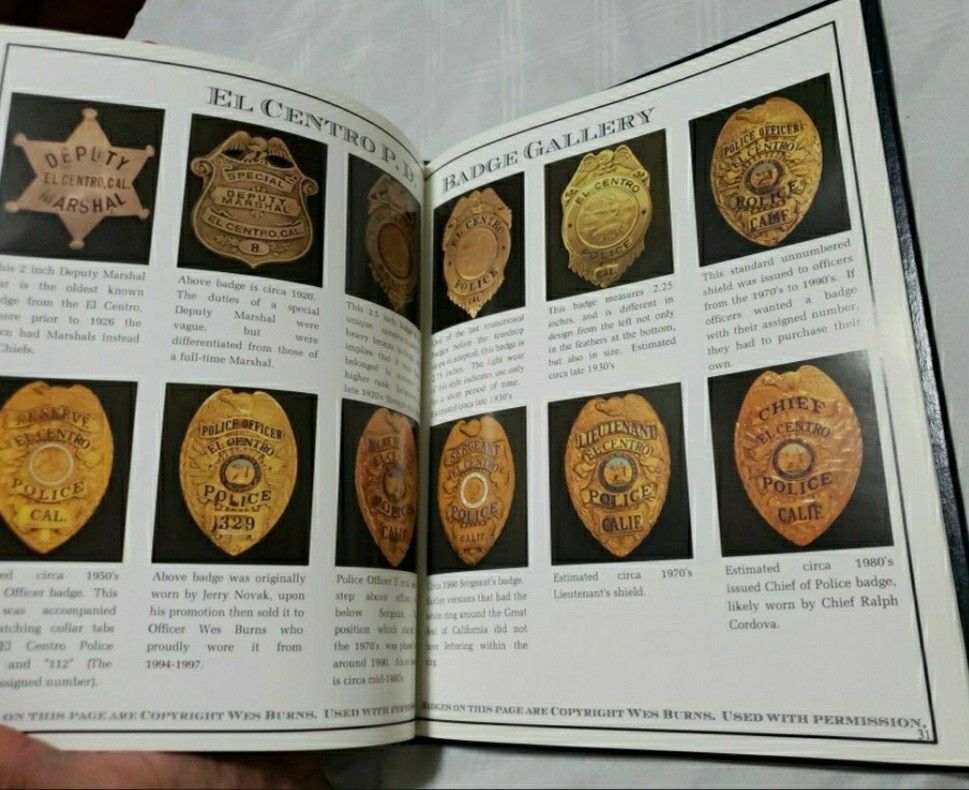 Awesome Collectible El Centro Police Department Centennial Anniversary Nineteen Eight Thru Two Thousand Eight Rare Hardcover Book