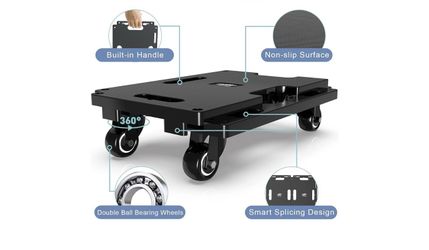 Ronlap Furniture Moving Dolly 4 Wheels Heavy Duty Small Flat Dolly Cart with Wheels Interlocking Furniture Movers Dollies for Moving, 440 Lbs Capacity