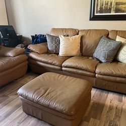 Genuine Leather Sofa Set. 
