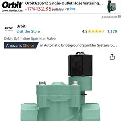 Orbit 3/4 Inline Sprinkler Valve