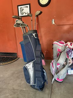 Adult And Jr Golf Bag And Clubs 