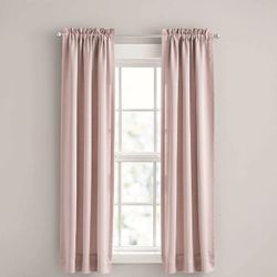 Set of 4 Blush Pink Room-Darkening Curtains – 84” Length, Soft Satin Finish