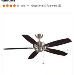 Aire Deluxe 52 in. Brushed Nickel Ceiling Fan with Cherry/Dark Walnut Reversible Blades
