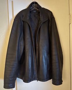 Excellent Condition Dark Brown AFANI Real Leather Jacket Size L