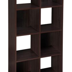 8 Cube Storage Shelf Organizer Bookshelf Stackable, Vertical or Horizontal, Easy Assembly, Wood, Espresso Finish