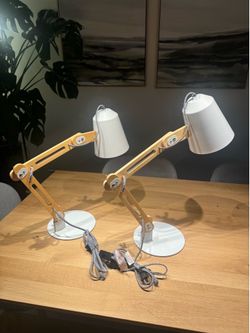 Two white (2) lamps