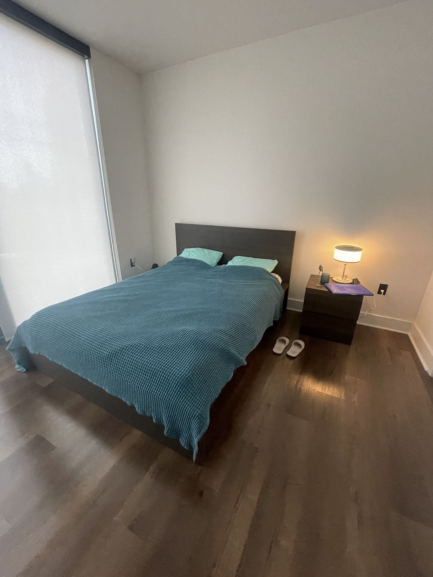 Bed Frame Queen + Mattress + Nightstand