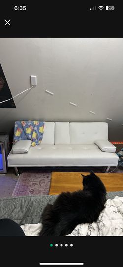 White Futon with Cup holders