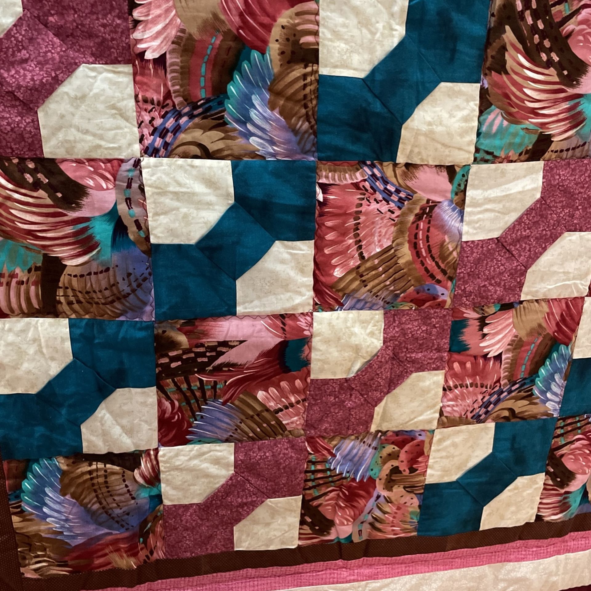 Hand Made Quilt Blanket Open To Ofer