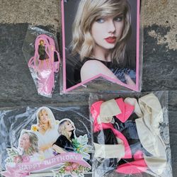Taylor swift birthday decorations happy birthday banner,balloons,12 cupcake inserts, table decoratio