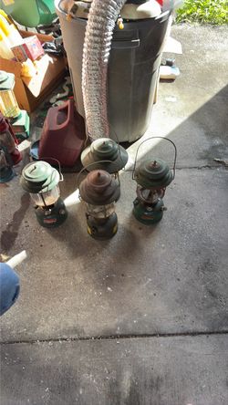Lot of 3 Vintage Coleman Camping Lanterns