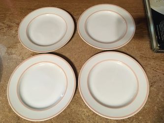 SET OF 4 MARTHA STEWART SALAD PLATE 6029 STONEWARE CREAM PINK 7.75”