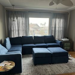 Modular 6 Piece Sofa Plus 2 Ottomans
