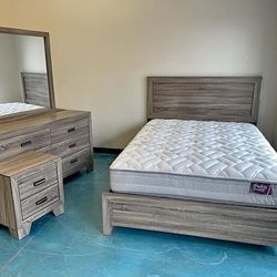 Solid wooden ! Queen 4 - Pieces Bedroom Set - COD/Installments 