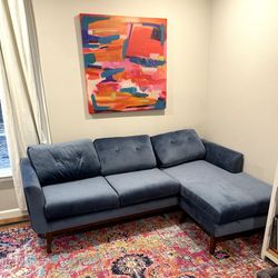 Sofa Sectional Blue Velvet
