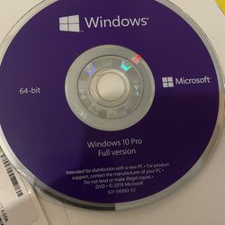 Windows OS 10 Pro 64 Bit Disc