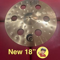 🔥 18” Ozone Trash Crash Cymbal for Drum Set 