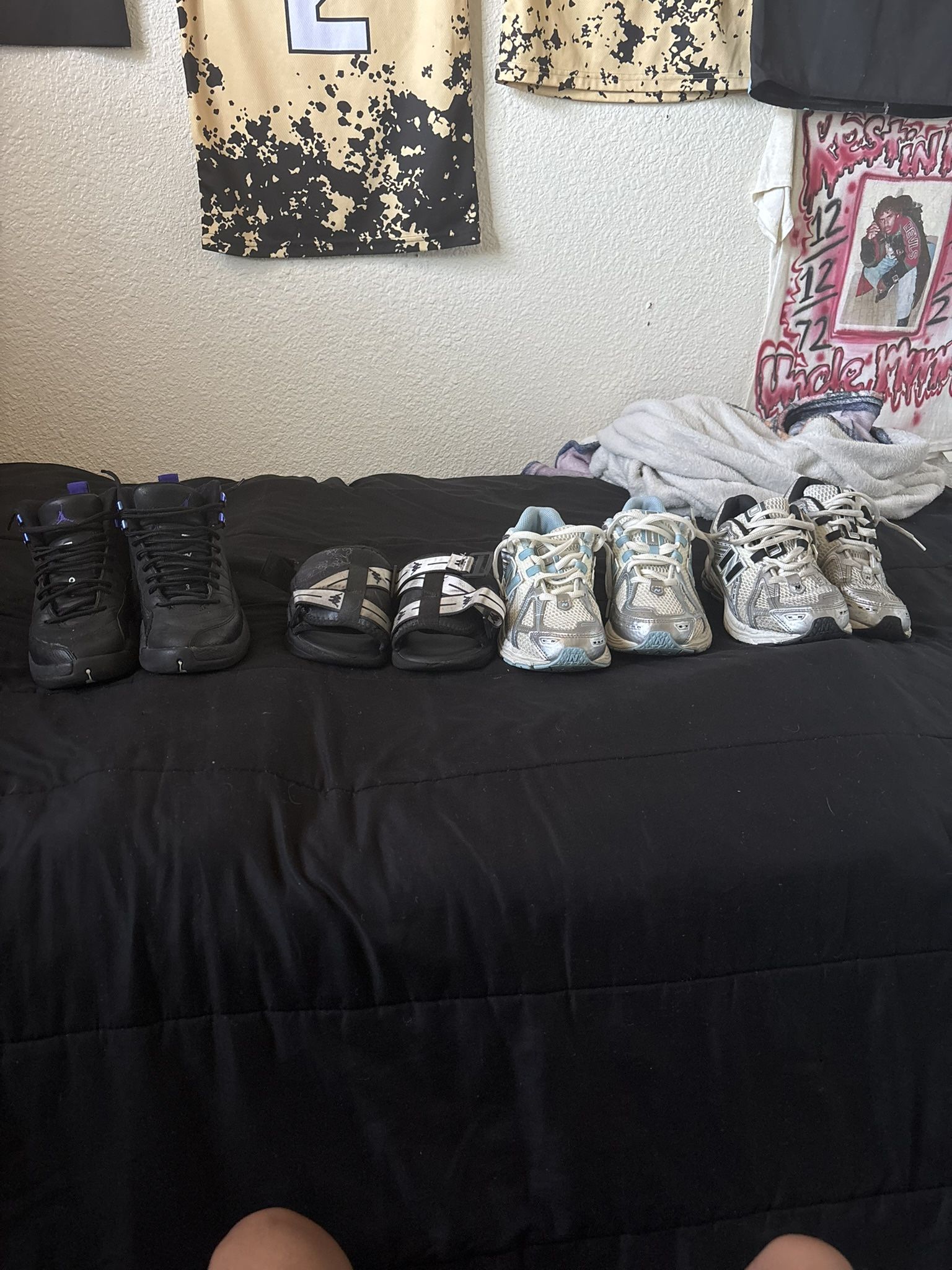 3 Pairs Of Shoes Sizes 6.5y-7y New Balances And Jordans