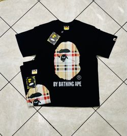 Brand new a bathing ape plaid (Burberry) graphic tee size: Small & Medium tags included
