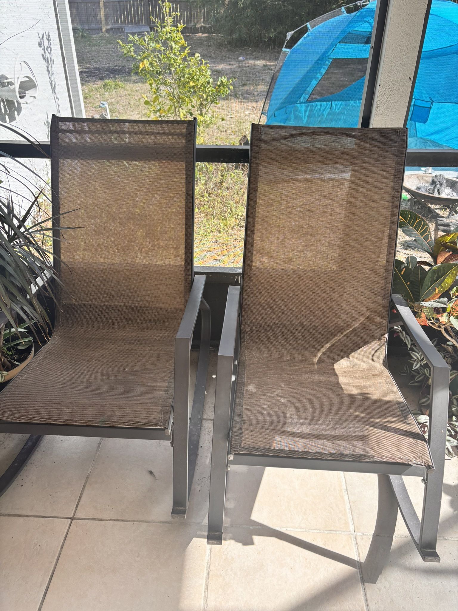 2 Outdoor Patio Rocking Chairs β Sling Mesh (Set of 2)