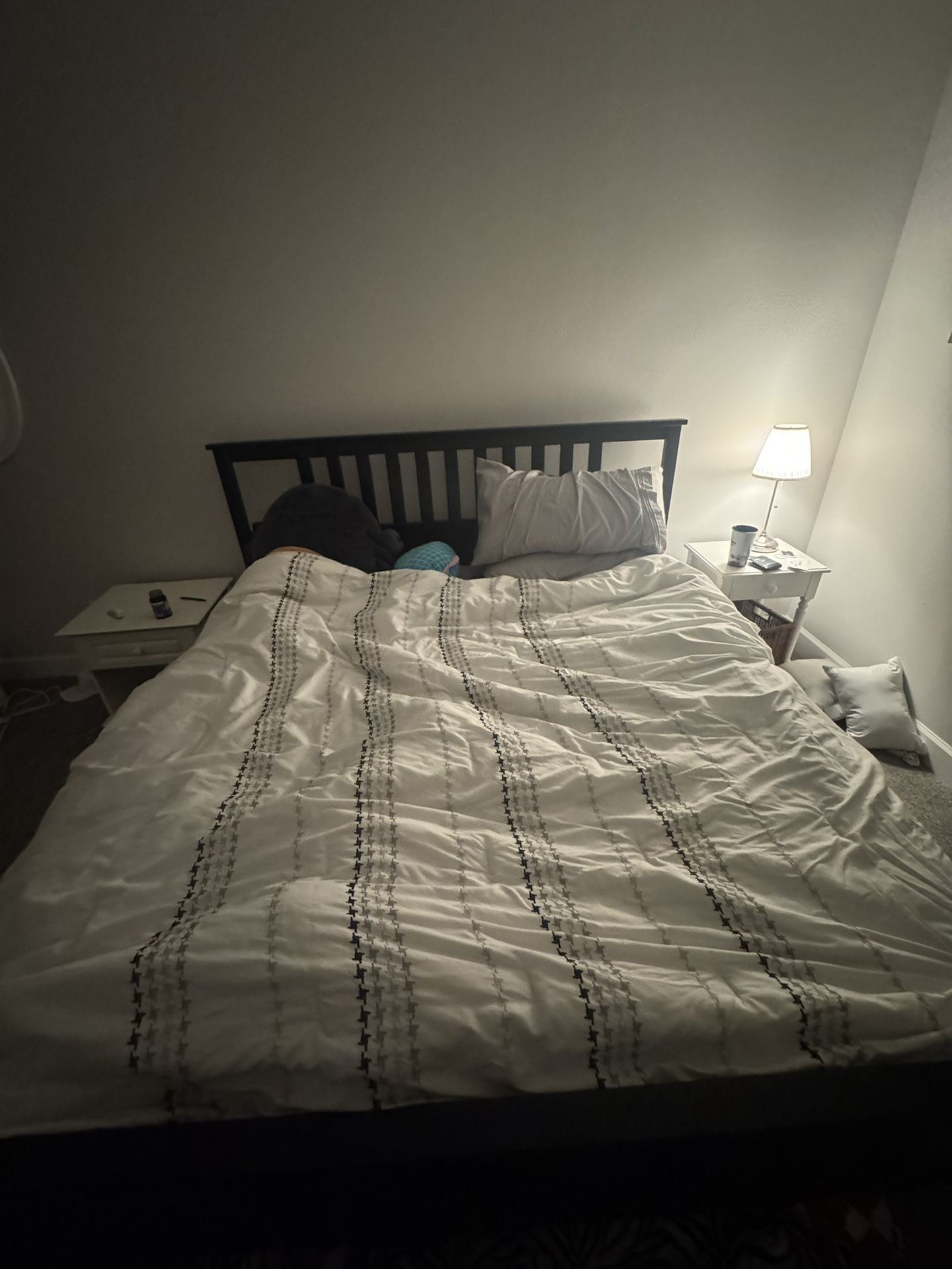 FULL KING SIZE BED AND FRAME (one year old)