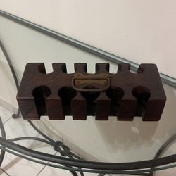 Antique Poker Chip Rack: Wood
