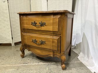 French Provincial Style Nightstand in Amber