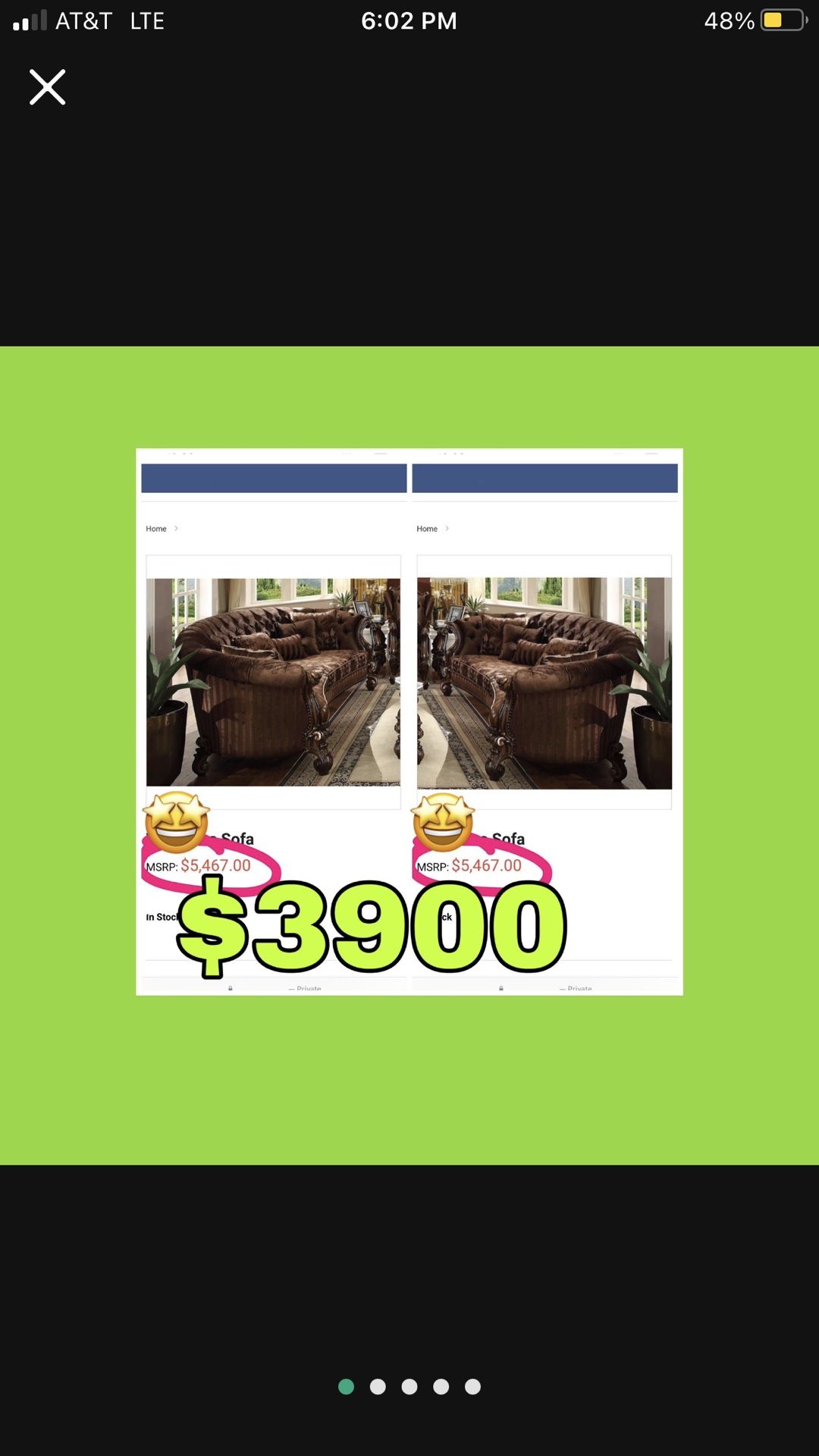 Beautiful New Tufted Chocolate Velvet Sofa Set(2 Sofas) Only $3,900!!! Original Price $10,934!!!