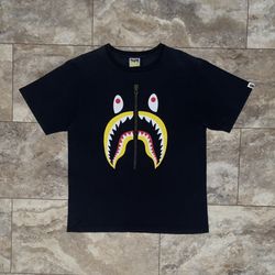 Vintage Bape Shark Tee Black/Yellow Size XL