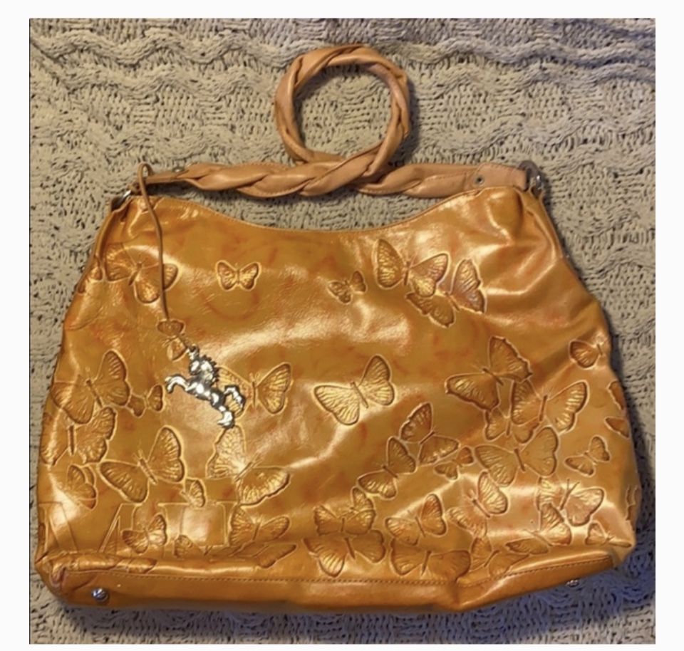 MARIO HERNANDEZ Leather Butterfly Hobo Bag