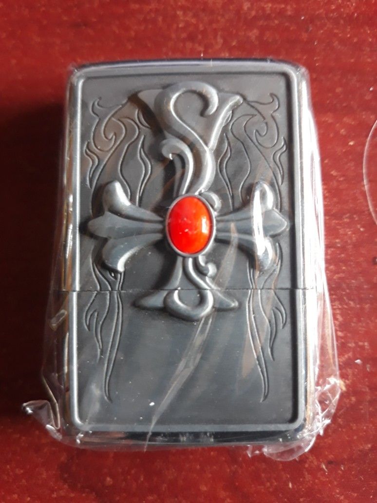CrossEdge Celtic style Zippo Lighter Red Dot Cross